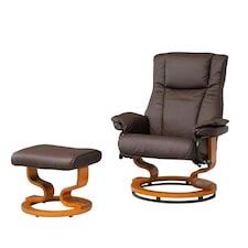 Calhoun Swivel Recliner with Massage and Heat Brown