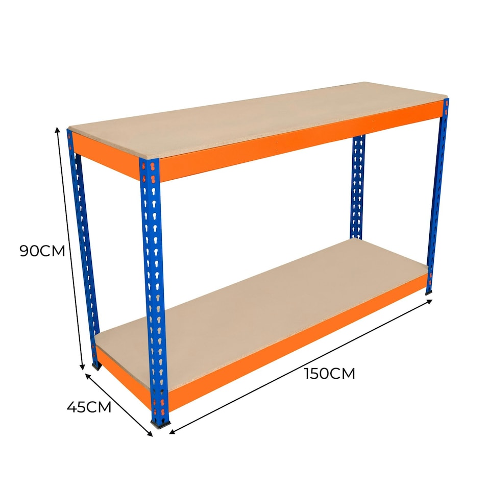 image 1 of S-Rax 2 Tier Workbench - 150cm x 45cm x 90cm Orange