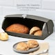 image 4 of Swan Townhouse Graphite Bread Bin & 3 Canisters Kitchen Storage Set in Grey
