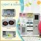 image 3 of AIYAPLAY Wooden Play Kitchen Kids Toy Kitchen Playset Role Playing Game with Lights, Sounds, Apron and Chef Hat, Ice Maker, Microwave, Range Hood, Utensils, Cuttable Food, for Ages 3-6 Years - White
