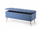 image 2 of 180cm Amara Chesterfield Ottoman Storage Bench - Plush Velvet Shoes Bench - Duck Egg Upholstery Footstool Storage with Legs