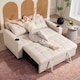 image 8 of HOMCOM 2 Seater Pull Out Sofa Bed with Pockets for Living Room Beige