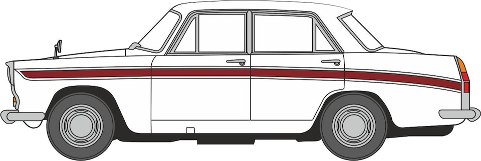 Oxford Diecast Austin Cambridge Snowberry White/Embassy Maroon