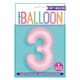 image 2 of Matte Lovely Pink Number 3 Helium Foil Giant Balloon 86cm / 34 in