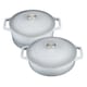 image 1 of Cooks Professional Set of 2 Cast Iron Casserole Dishes 26cm & 28cm | Grey | Grey | 2