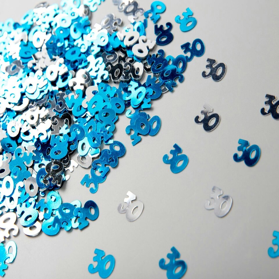 image 1 of 4x 14g 30th Blue Happy Birthday Confetti