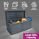 image 2 of Neo 320 Litre Dark Grey Plastic Waterproof Outdoor Garden Plastic Storage Box Furniture | Grey