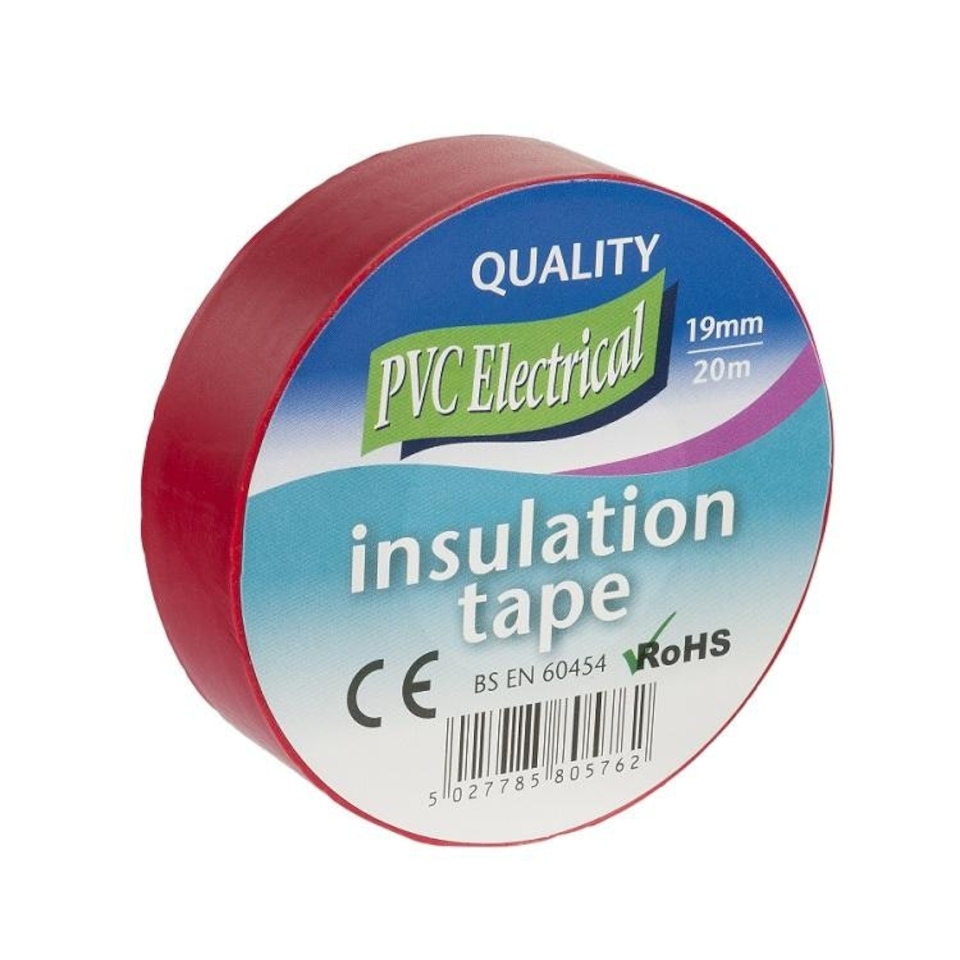 Electrical PVC Insulation Tape Red 19mm x 20m - One Colour - One Size