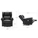 image 8 of Electric Recliner Chair Wingback Design & USB Port In Bonded Leather (Black)