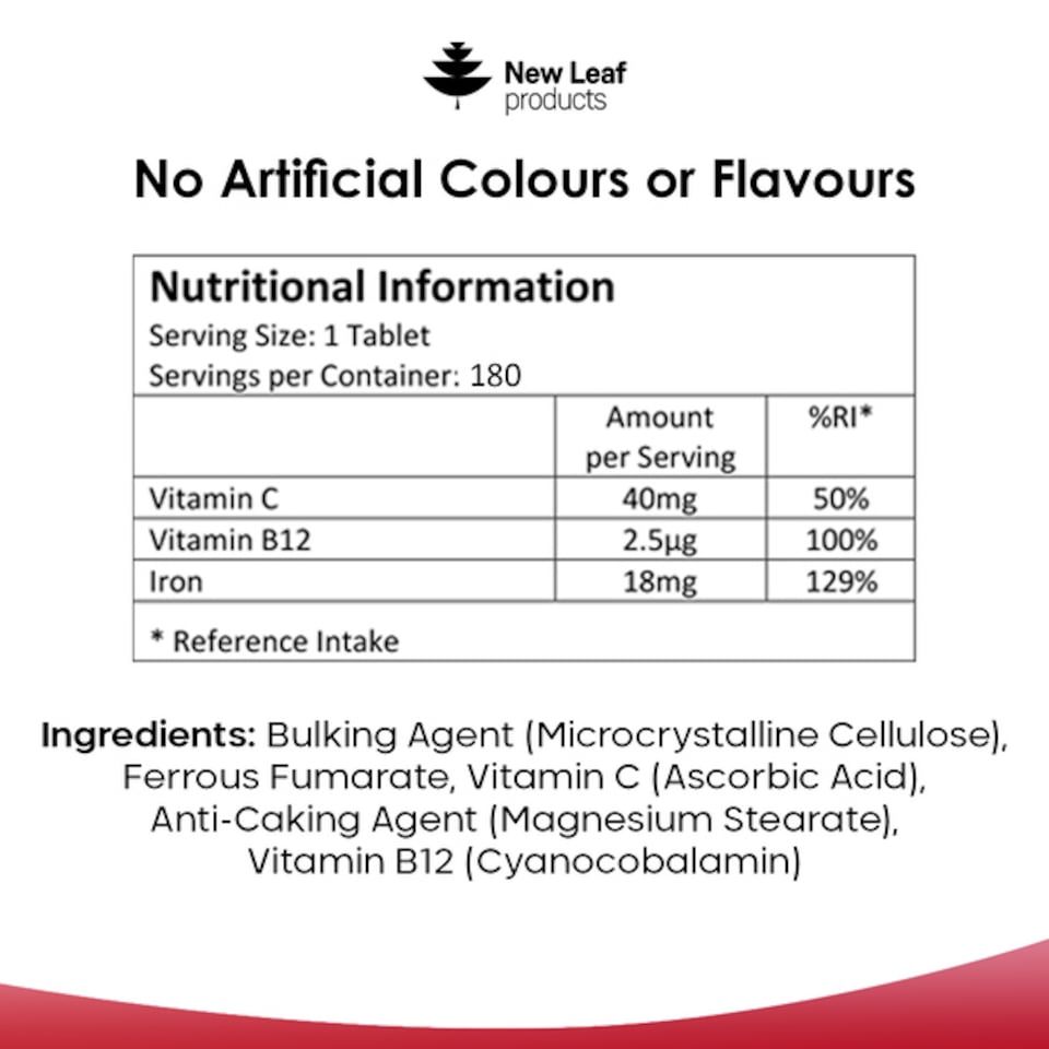 image 1 of Iron Tablets Complex High Strength Complex + Vitamins C, B12