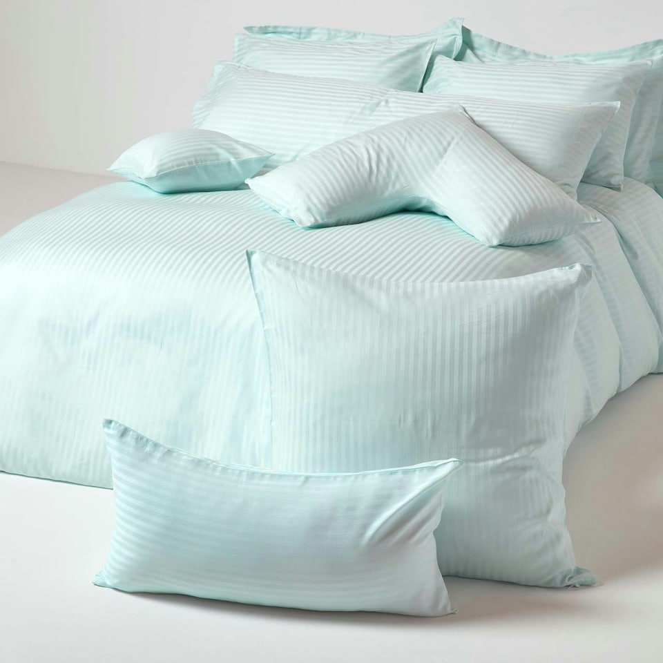 image 1 of Homescapes Blue European Size Egyptian Cotton Pillowcase 330 TC - 60 x 60 cm Blue