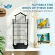 image 10 of PawHut Bird Cage Budgie Cage with Slide Tray Handle for Finch Canary 43 x 32.5 x 104cm, Black