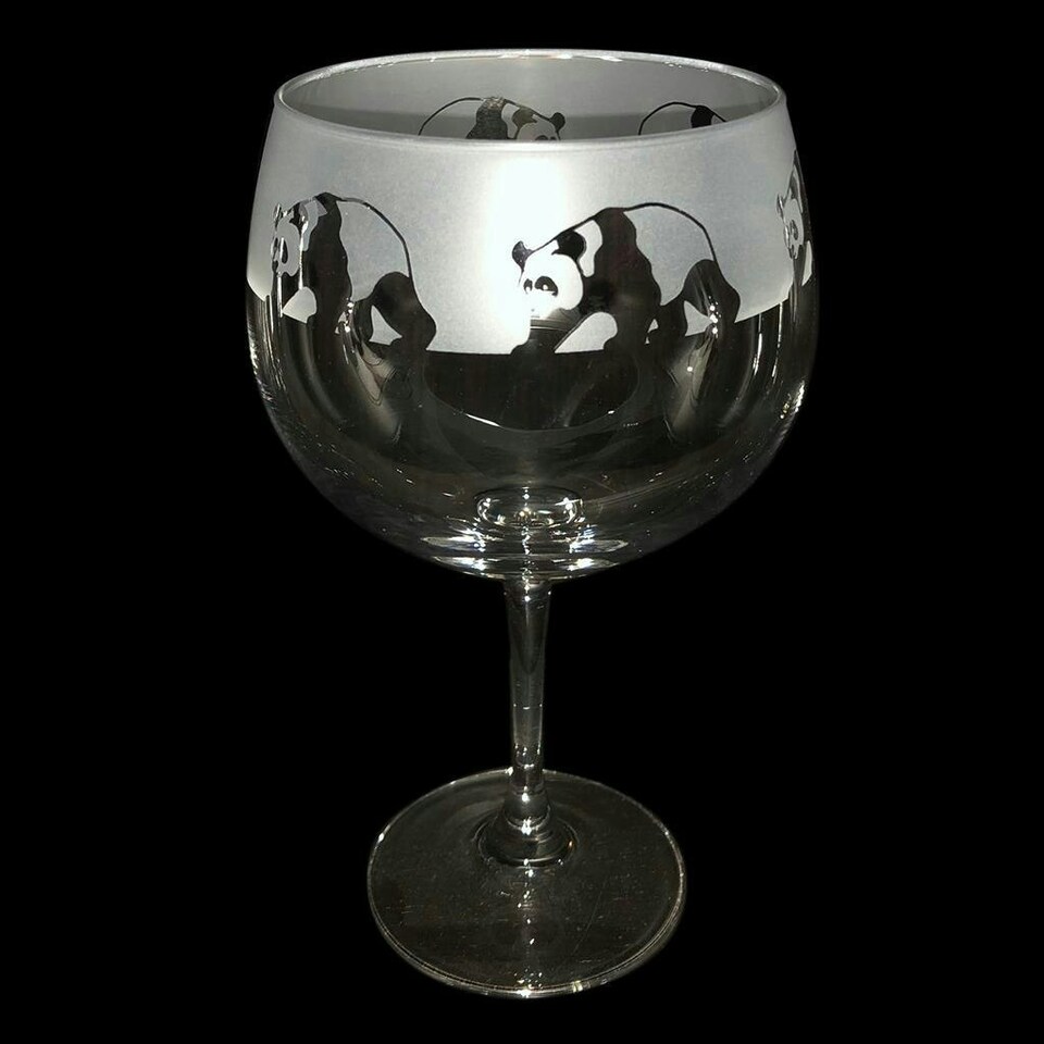Animo Glass Etched Gin Glass Panda