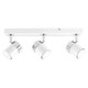 image 2 of ValueLights 3 Way Gloss White and Polished Chrome Straight Bar Ceiling Spotlight - with 3 x 5W Warm White GU10 LED Bulbs White