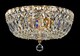 image 2 of Basfor Semi Flush Ceiling Lamp Gold Antique & Crystal, 3 Light, E14
