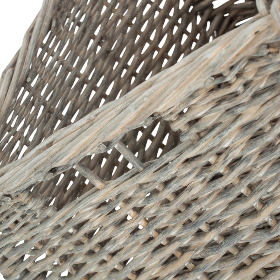 image 1 of Small Grey Wash Unlined Willow Storage Baskets | Brown | Brown | S | 1