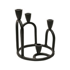 Hestia Metal Candlestick Holder for 4 Candles - Black Black
