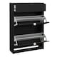 image 4 of Shoes Shoe Cabinet 2 Flip Down Doors + 1 Drawer in Matt Black