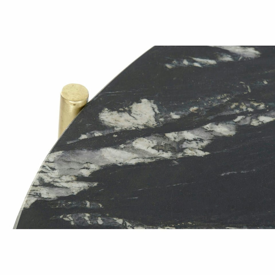 image 1 of Side table DKD Home Decor Black Golden Marble Iron (81 x 81 x 44 cm) N/A
