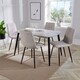 image 1 of Aspen Tapered Legs Rectangular Dining Table with 4 Dining Chairs - Grey Oak/Black - Flat Packed Grey