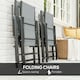 image 3 of Outsunny 5 PCs Garden Dining Set, Folding Chairs and Metal Top Table Grey