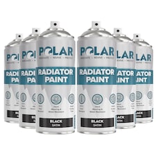 Polar Radiator Spray Paint Heat Resistant Satin | Black | Satin Black | 400 ml | 6