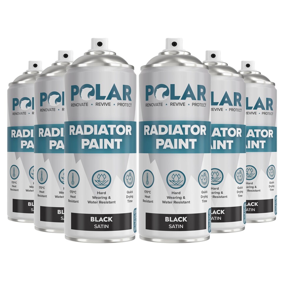 image 1 of Polar Radiator Spray Paint Heat Resistant Satin | Black | Satin Black | 400 ml | 6
