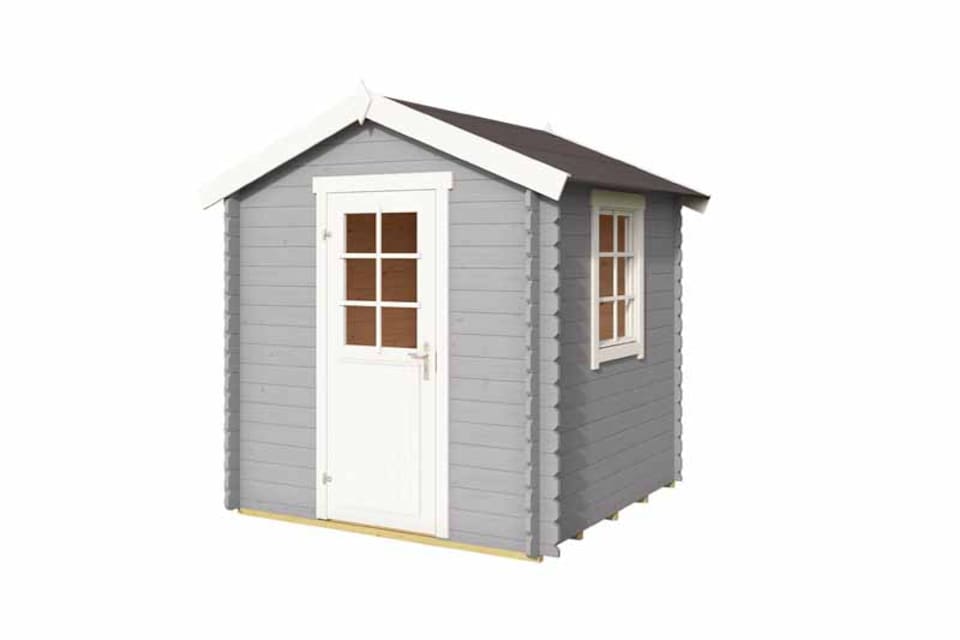 image 1 of Wels 1-Log Cabin, Wooden Garden Room, Timber Summerhouse, Home Office - L231 x W220 x H233.7 cm Brown