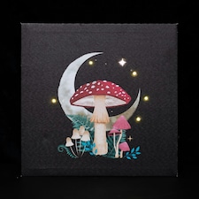 Something Different Canvas Forest Mushroom Light Up Canvas - Black/Red/White - One Size