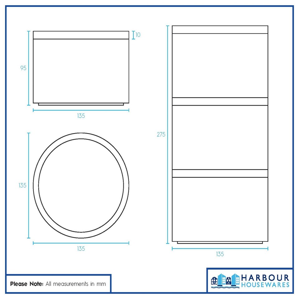 image 1 of Harbour Housewares 3pc Stacking Tea Coffee Sugar Canister Set with Bamboo Lids - Black