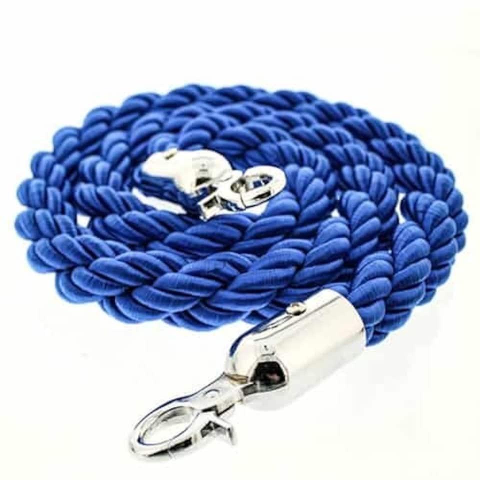 Blue Braided Rope with Chrome Hooks