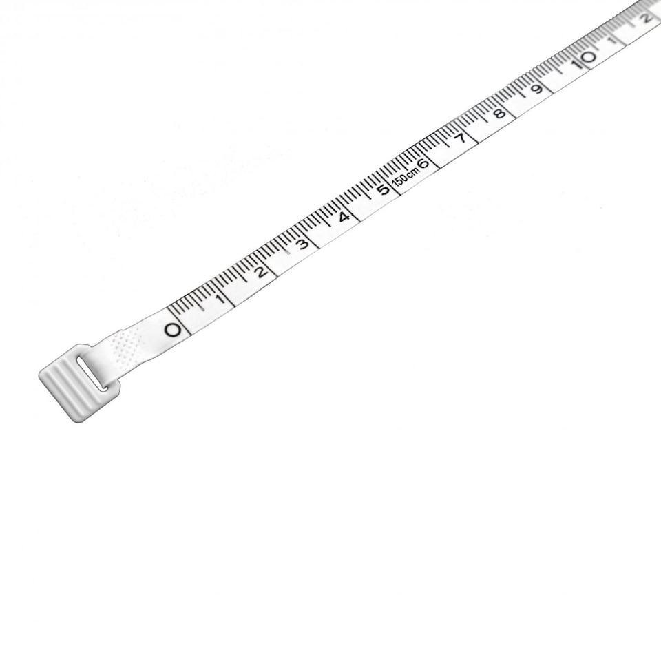 image 1 of White 1.5m/60" Round Fabric Tape Measure with Plastic Case