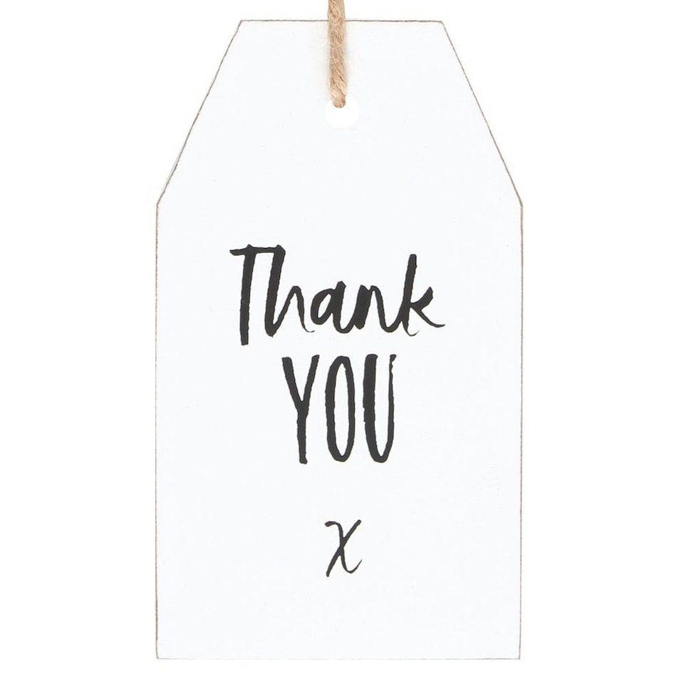 image 1 of Something Different Thank You Hanging Sentiment Sign - White - One Size