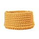 image 1 of Homescapes Yellow Cotton Knitted Round Storage Basket - 37 x 21 cm | Yellow | Yellow | M