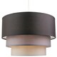 image 2 of Contemporary Round Triple Tier Soft Grey Cotton Fabric Pendant Light Shade