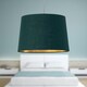 image 6 of Set of 2 Zoey - Dark Green with Gold Inner Easy Fit Pendant or Lamp Shades Green | Gold