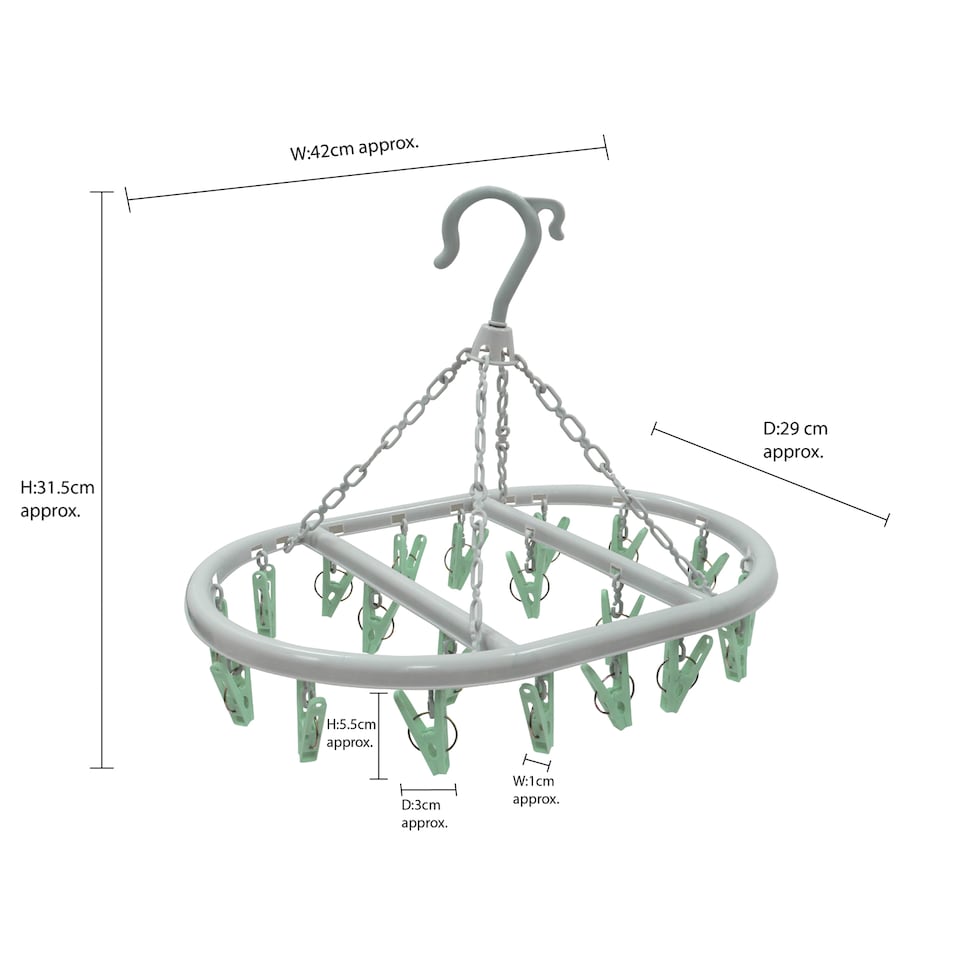 image 1 of JVL 3 Tier Airer with Oval Sock Dryer, Stainless Steel, White, Medium