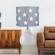 image 5 of First Choice Lighting Tuscan White Ceramic Lamp with Grey & White Stars Shade White | Grey