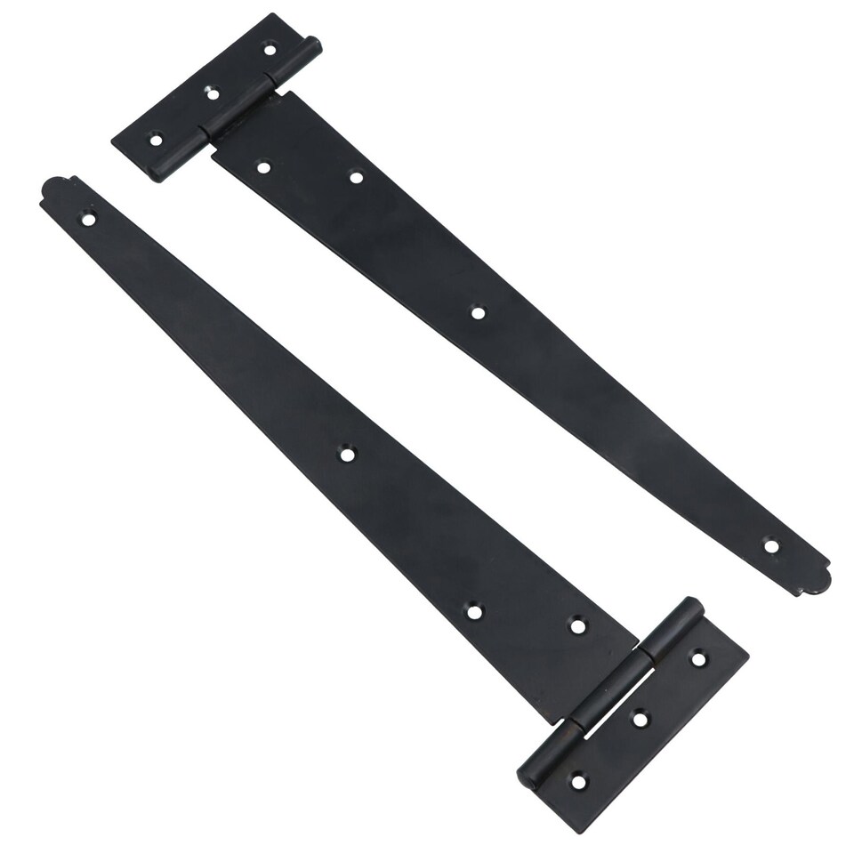 image 1 of 12in / 300mm Heavy Duty T Tee Hinges For Shed + Garden Gates Black Finish 8pc