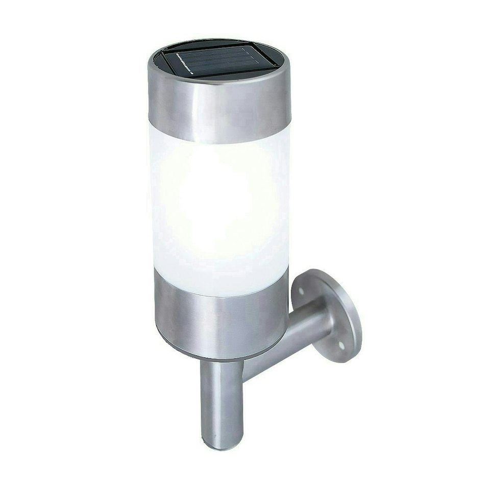 image 1 of GardenKraft 19490 Stainless Steel Solar Wall Light