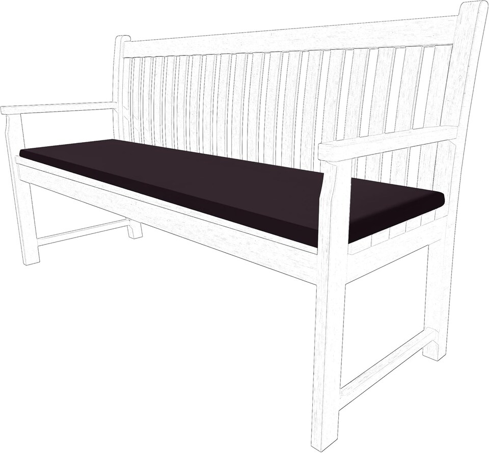 image 1 of Waterproof Garden Bench Cushion 2 Seater I Indoor & Outdoor Bench Seat Pad | Chocolate