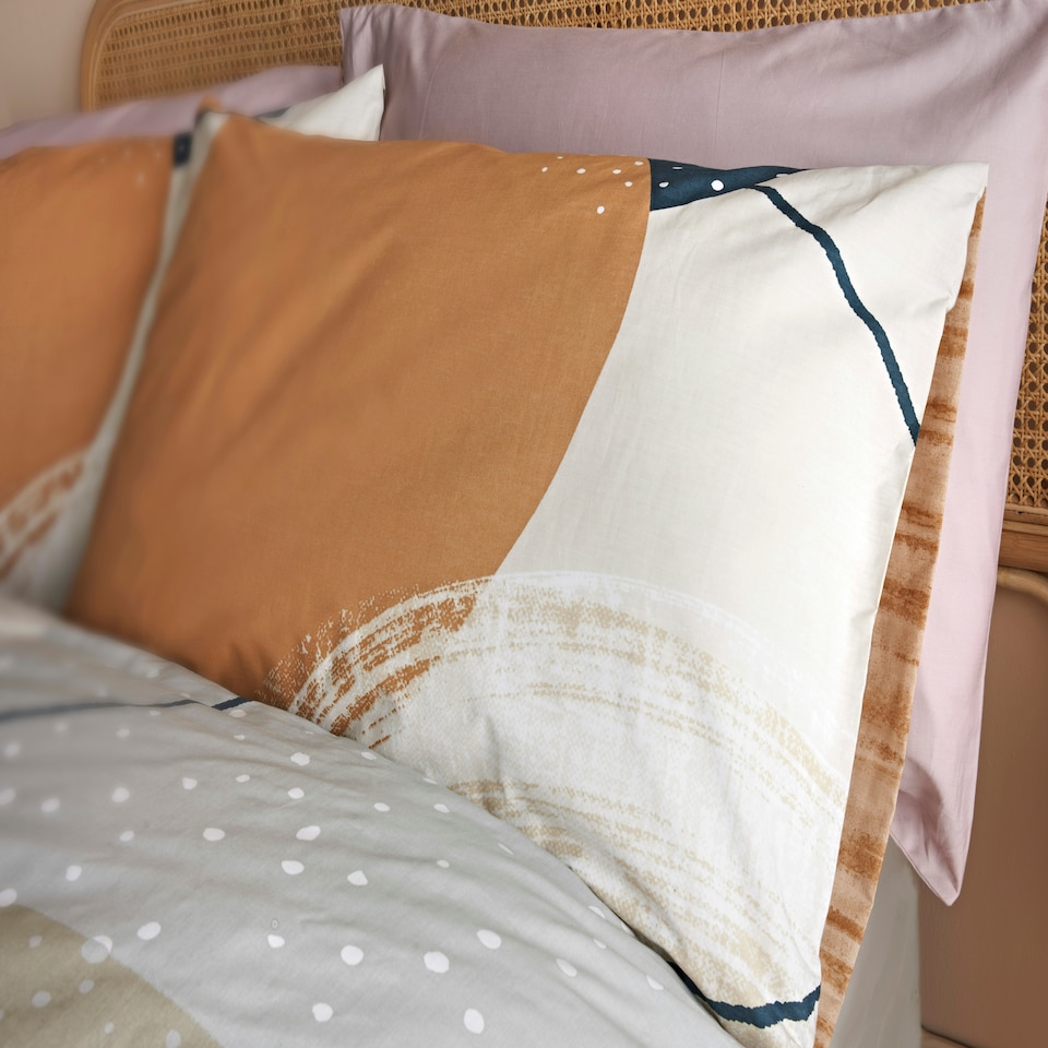 image 1 of Cosmo Living Sunset Abstract Duvet Set - Natural - King