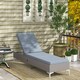 image 2 of Outsunny Patio Rattan Sun Lounger Garden Wicker Backrest Adjustable Sun Lounger