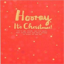 Contemporary Design Christmas Card 'Hooray'