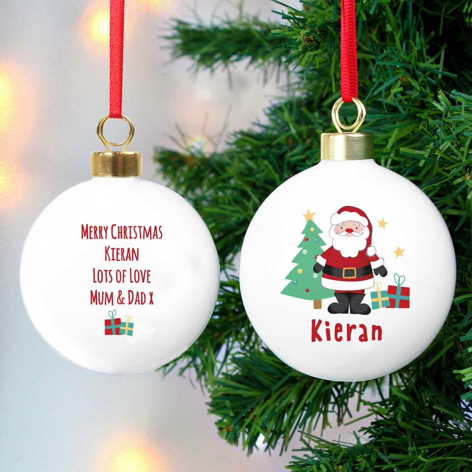 image 1 of Personalised Santa Bauble