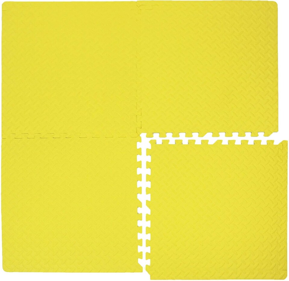 image 1 of Interlocking Gym Yoga Mats Anti-Fatigue EVA Soft Foam Exercise Play Floor Tiles (Yellow)