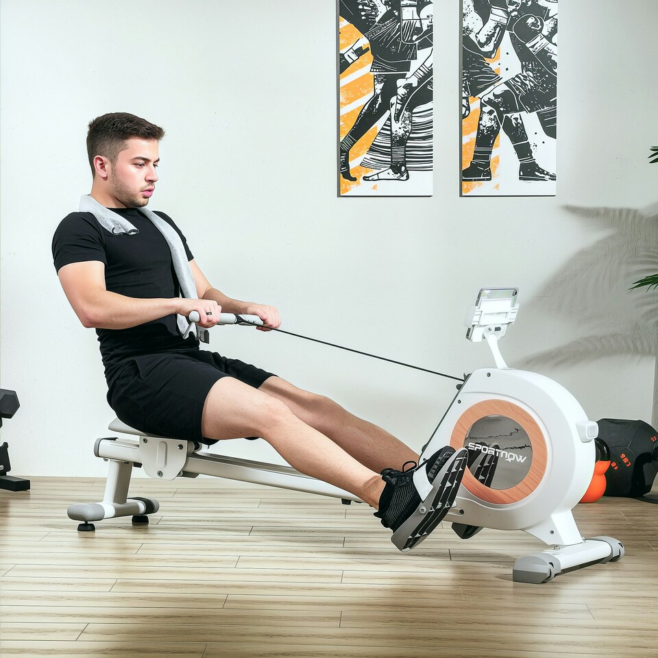image 1 of SPORTNOW Rowing Machine, 16-Level Magnetic Rower Machine