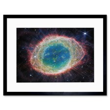 NASA Webb Space Lovers Gift Ring Nebula Messier 57 9x7" Black Framed Wall Art Print
