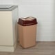 image 4 of Plastic Waste Recycling Bin With Butterfly Lid for Kitchen or Office | Brown | 50L Cappuccino