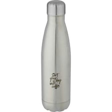 Cove Recycled Stainless Steel 500ml Insulated Water Bottle - Silver - One Size